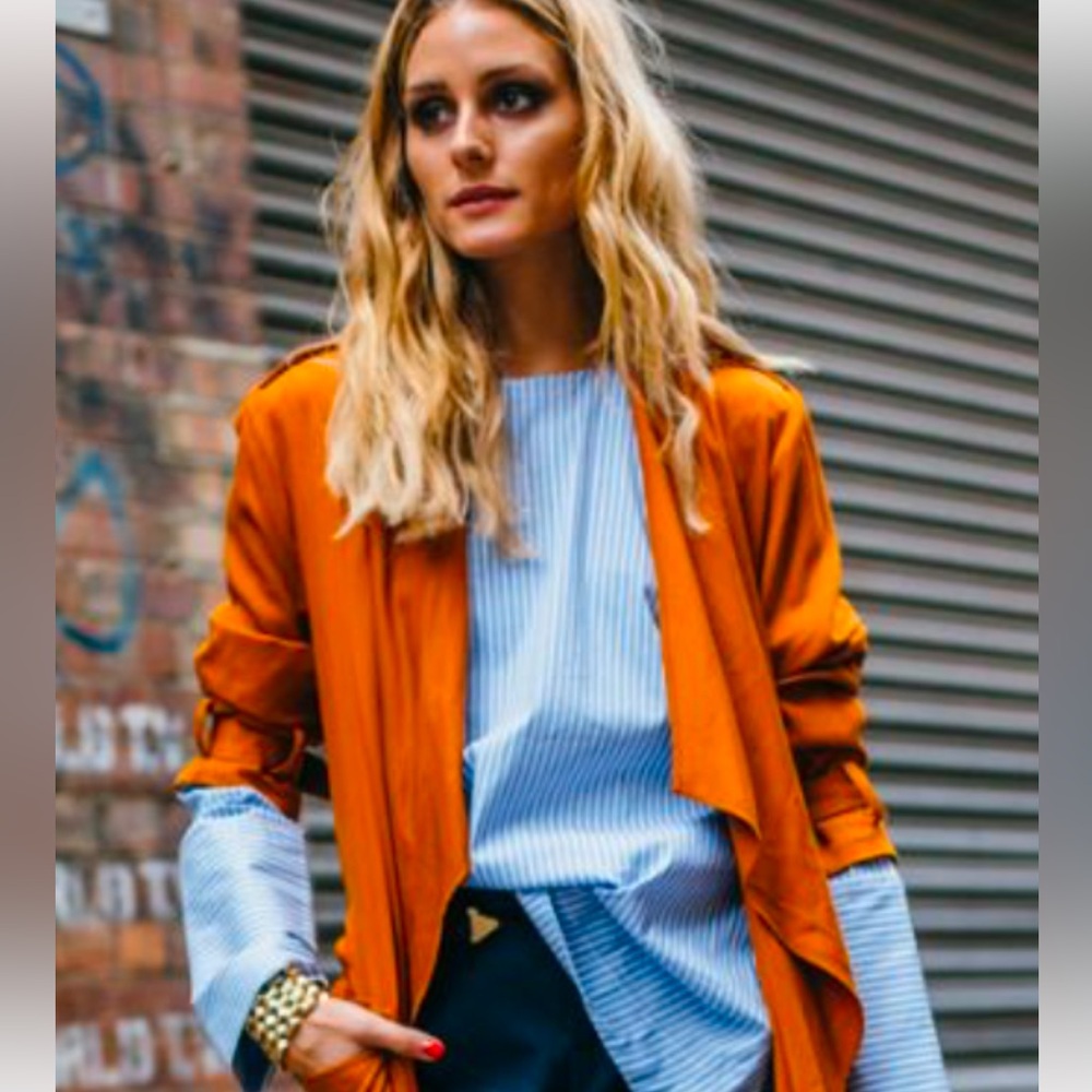 ZARA blue and white striped shirt. Size small.